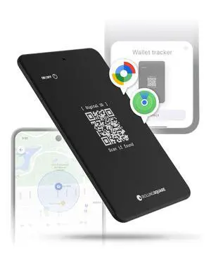 AirCard Dual - Bluetooth Wallet Tracker - Compatibile with Both Apple iOS Find My and Google Android Find Hub Wireless Charging, Anti-Loss Card Smart Locator, Black AirCard Dual - Bluetooth Wallet Tracker - Compatibile with Both Apple iOS Find My and Google Android Find Hub Wireless Charging, Anti-Loss Card Smart Locator, Black