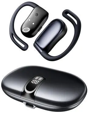 Open Ear Headphones, Running Headphones for Workout, Black | 0.28oz Next-Gen Bluetooth 5.4 Air Conduction Wireless Earbuds w/Extra Bass, 48H Playtime, 3 EQ Modes, ENC Mic, IPX5 Open Ear Headphones, Running Headphones for Workout, Black | 0.28oz Next-Gen Bluetooth 5.4 Air Conduction Wireless Earbuds w/Extra Bass, 48H Playtime, 3 EQ Modes, ENC Mic, IPX5