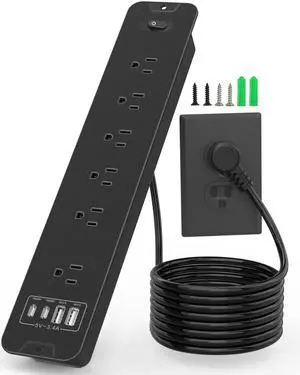 Recessed Power Strip, Flush Mount Power Strip with USB Ports, PD 20W USB C Fast Charging, 6 FT Extension Cord Surge Protector with1800J, Furniture Hidden Outlet for Side Table, End Table Recessed Power Strip, Flush Mount Power Strip with USB Ports, PD 20W USB C Fast Charging, 6 FT Extension Cord Surge Protector with1800J, Furniture Hidden Outlet for Side Table, End Table