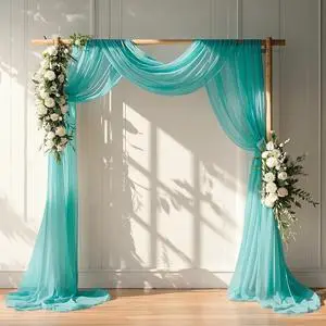 Wedding Arch Draping Fabric 20 FT Sheer Arch Drapes Teal 2Panels Sheer Backdrop Curtains Chiffon Drapes Wedding Archway Decor Swag Curtain Drapery Fabric for Weddings Party Ceiling Curtains Wedding Arch Draping Fabric 20 FT Sheer Arch Drapes Teal 2Panels Sheer Backdrop Curtains Chiffon Drapes Wedding Archway Decor Swag Curtain Drapery Fabric for Weddings Party Ceiling Curtains