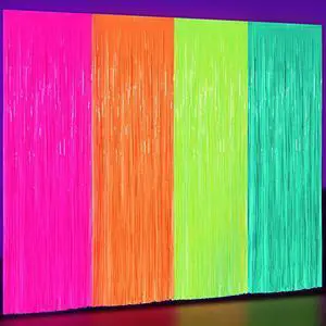 Glow in The Dark Party Supplies 4 Pack 3.3x6.6ft Neon Party Decoration Neon Tinsel Foil Fringe Curtain 2026 Vbs Photo Booth Backdrop Streamer for Birthday Decor(Green, Rose Red, Yellow, Orange) Glow in The Dark Party Supplies 4 Pack 3.3x6.6ft Neon Party Decoration Neon Tinsel Foil Fringe Curtain 2026 Vbs Photo Booth Backdrop Streamer for Birthday Decor(Green, Rose Red, Yellow, Orange)