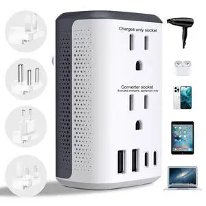 Voltage Converter Us to Europe, Power Converter Combo, 220v to 110v European Plug Converter 2300w Travel Adapter Worldwide, Step Down European, Travel Adapter Worldwide Voltage Converter Us to Europe, Power Converter Combo, 220v to 110v European Plug Converter 2300w Travel Adapter Worldwide, Step Down European, Travel Adapter Worldwide