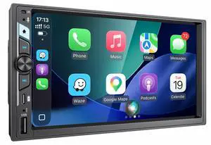 7 Inch Double Din Car Stereo with Wireless Apple CarPlay & Android Auto, HD Touchscreen Car FM Radio with Bluetooth Handsfree, Wireless Mirror Link, Airplay, USB-C Fast Charge, 12LED Backup Camera 7 Inch Double Din Car Stereo with Wireless Apple CarPlay & Android Auto, HD Touchscreen Car FM Radio with Bluetooth Handsfree, Wireless Mirror Link, Airplay, USB-C Fast Charge, 12LED Backup Camera