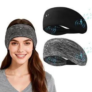 2-Pack Sleep Headphones Bluetooth Headband, Ultra-Thin HD Stereo Wireless Headband for Sleeping, Workout, Running, Yoga - Gift for Men Women, Black+Gray 2-Pack Sleep Headphones Bluetooth Headband, Ultra-Thin HD Stereo Wireless Headband for Sleeping, Workout, Running, Yoga - Gift for Men Women, Black+Gray