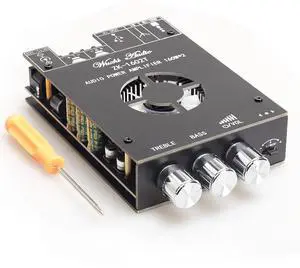 320W Power Amplifier Board with Subwoofer 2.0 Channel 160W×2, 15V-36V Audio Power Amplifier Module with Treble and Bass Control,Black (ZK-1602T) 320W Power Amplifier Board with Subwoofer 2.0 Channel 160W×2, 15V-36V Audio Power Amplifier Module with Treble and Bass Control,Black (ZK-1602T)