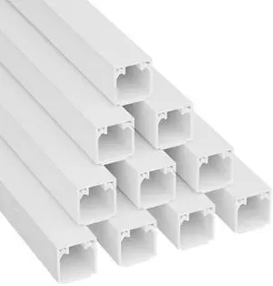 32.8ft Cable Raceway, Self Adhesive Cord Cover, Hide Surface Wires, Paintable - 10x 0.63in (W) x 0.63in (H) x 39in Lengths - White 32.8ft Cable Raceway, Self Adhesive Cord Cover, Hide Surface Wires, Paintable - 10x 0.63in (W) x 0.63in (H) x 39in Lengths - White