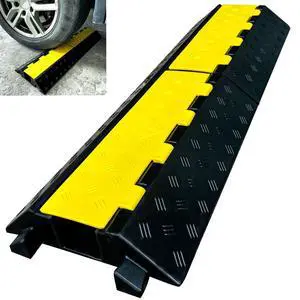 Foldable1 Channel Rubber Cable Protector Wire Hose Protective Ramp 22000Lbs Load Capacity Traffic Speed Bump for Asphalt Concrete Gravel Driveway Indoor Outdoor (1PACK) Foldable1 Channel Rubber Cable Protector Wire Hose Protective Ramp 22000Lbs Load Capacity Traffic Speed Bump for Asphalt Concrete Gravel Driveway Indoor Outdoor (1PACK)