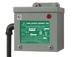 KVAR Energy Unit, Whole House Surge Protection, Power Factor Correction Device, (PU1200L) (Conduit Connector on Left) KVAR Energy Unit, Whole House Surge Protection, Power Factor Correction Device, (PU1200L) (Conduit Connector on Left)