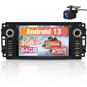 Car Radio Stereo Upgrade for Jeep Wrangler 2007-2018/Dodge Ram 1500,etc., Android Head Unit with 7-Inch Touch Screen/Backup Camera/Wireless CarPlay & Android Auto/Mirroring/Wi-Fi/FM/SWC Car Radio Stereo Upgrade for Jeep Wrangler 2007-2018/Dodge Ram 1500,etc., Android Head Unit with 7-Inch Touch Screen/Backup Camera/Wireless CarPlay & Android Auto/Mirroring/Wi-Fi/FM/SWC