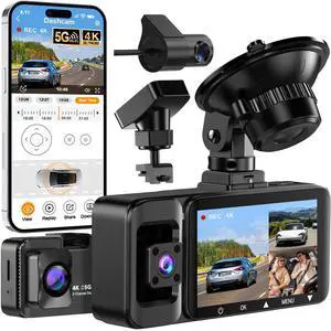4K 3-Channel Dash Cam, Front Rear Inside, 5GHz WiFi, 64GB Card | Wide-angle car camera with infrared night vision, 24H parking mode, loop recording, and G-sensor for Uber and taxi drivers 4K 3-Channel Dash Cam, Front Rear Inside, 5GHz WiFi, 64GB Card | Wide-angle car camera with infrared night vision, 24H parking mode, loop recording, and G-sensor for Uber and taxi drivers