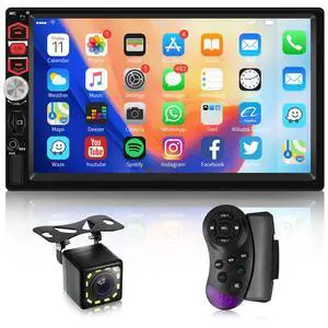 7-Inch Double Din Touch Screen Car Stereo with Bluetooth, FM Radio, Car MP5 Player with Mirror Link, AUX/USB, Rear View Camera, Steering Wheel Control and Color Backlight 7-Inch Double Din Touch Screen Car Stereo with Bluetooth, FM Radio, Car MP5 Player with Mirror Link, AUX/USB, Rear View Camera, Steering Wheel Control and Color Backlight