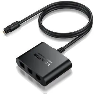 Optical Cable Splitter 1x3 SPDIF Toslink with 1PCS Optical Audio Cable Toslink Splitter 1 in 3 Out Support LPCM 2.0 DTS Dolby-AC3 Compatible with PS3 DVD HDTV STB Etc Optical Cable Splitter 1x3 SPDIF Toslink with 1PCS Optical Audio Cable Toslink Splitter 1 in 3 Out Support LPCM 2.0 DTS Dolby-AC3 Compatible with PS3 DVD HDTV STB Etc