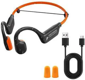 Bone Conduction Headphones, Open Ear Headphones Bluetooth5.4 with Mic, 15H Playtime, IPX6 Sweat Resistant Wireless Earphones, for Workouts and Running, Orange Bone Conduction Headphones, Open Ear Headphones Bluetooth5.4 with Mic, 15H Playtime, IPX6 Sweat Resistant Wireless Earphones, for Workouts and Running, Orange