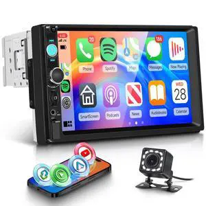 Single Din Car Stereo with Wireless Carplay Android Auto You-Tube, 7" IPS Touch Screen Car Radio 1 Din with Backup Camera Car Audio Receiver Support Mirror Link Bluetooth FM USB EQ SWC Single Din Car Stereo with Wireless Carplay Android Auto You-Tube, 7" IPS Touch Screen Car Radio 1 Din with Backup Camera Car Audio Receiver Support Mirror Link Bluetooth FM USB EQ SWC