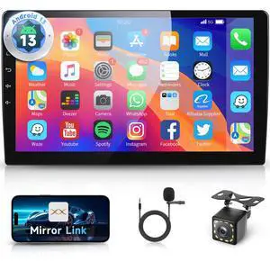 Android Car Radio 10.1 Inch with Bluetooth, Mirror Link, Double Din Touch Screen Car Radio with GPS Navigation, WiFi, DSP FM Radio, USB, SWC with Backup Camera Android Car Radio 10.1 Inch with Bluetooth, Mirror Link, Double Din Touch Screen Car Radio with GPS Navigation, WiFi, DSP FM Radio, USB, SWC with Backup Camera