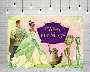 Princess Tiana Backdrop for Birthday Party Supplies 5x3ft Tiana Photo Backgrounds Princess and The Frog Theme Baby Shower Banner for Birthday Cake Table Decoration Princess Tiana Backdrop for Birthday Party Supplies 5x3ft Tiana Photo Backgrounds Princess and The Frog Theme Baby Shower Banner for Birthday Cake Table Decoration