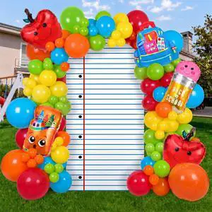 156 Pcs Back to School Decoration Back to School Balloon Arch Kit 7.2 ft Notebook Backdrop 155 Pencil Crayon Schoolbag Rainbow Balloons for Pre K Kindergarten Preschool Photo Props 156 Pcs Back to School Decoration Back to School Balloon Arch Kit 7.2 ft Notebook Backdrop 155 Pencil Crayon Schoolbag Rainbow Balloons for Pre K Kindergarten Preschool Photo Props