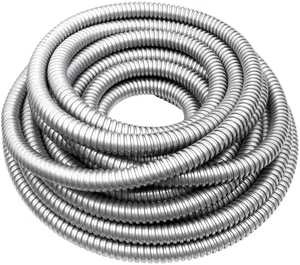 1/2 Inch x 50 Ft Flexible Reduced Wall Electrical Conduit, Galvanized Steel Metal Flexible Conduit for Electrical Wiring, Outdoor Cable Management and Greenfield Application 1/2 Inch x 50 Ft Flexible Reduced Wall Electrical Conduit, Galvanized Steel Metal Flexible Conduit for Electrical Wiring, Outdoor Cable Management and Greenfield Application