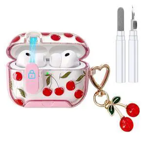 Compatible with AirPods Pro 3 Case with Safety Lock, Cute Pretty Aesthetic AirPods Pro 3 Case Cover with Keychain, Soft TPU Protective Shockproof Case for Women Girl Compatible with AirPods Pro 3 Case with Safety Lock, Cute Pretty Aesthetic AirPods Pro 3 Case Cover with Keychain, Soft TPU Protective Shockproof Case for Women Girl