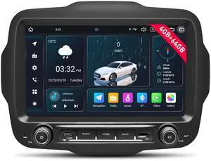 Android Car Radio for Jeep Renegade 2015-2023, 9" QLED Touchscreen Car Stereo Upgrade with CarPlay Android Auto, Support SWC,GPS Navi,WiFi/4G,AM/FM/RDS,Bluetooth (Octa-Core 4+64GB) Android Car Radio for Jeep Renegade 2015-2023, 9" QLED Touchscreen Car Stereo Upgrade with CarPlay Android Auto, Support SWC,GPS Navi,WiFi/4G,AM/FM/RDS,Bluetooth (Octa-Core 4+64GB)