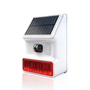 Solar Motion Sensor Alarm Outdoor Infrared Sound & Light Alarm, 100 dB Siren Sound Alert 14 Sounds, Red Flashing Warning Strobe Security Light for Outdoor/Indoor Villa Yard Barn Farm Garden Solar Motion Sensor Alarm Outdoor Infrared Sound & Light Alarm, 100 dB Siren Sound Alert 14 Sounds, Red Flashing Warning Strobe Security Light for Outdoor/Indoor Villa Yard Barn Farm Garden
