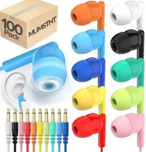 Bulk Earbuds 100 Pack | Basic Ear Bud,10 Colors Dot in-Ear Earphones,Disposable Headphones,Class Set for Students,Earphones for Kids, School,Classroom,Library,Wired Earbuds(YS103) Bulk Earbuds 100 Pack | Basic Ear Bud,10 Colors Dot in-Ear Earphones,Disposable Headphones,Class Set for Students,Earphones for Kids, School,Classroom,Library,Wired Earbuds(YS103)