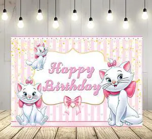Pink Cat Backdrop for Birthday Party Supplies Marie Photo Backgrounds Pink Marie Cat Theme Baby Shower Banner 59x38in JW625E Pink Cat Backdrop for Birthday Party Supplies Marie Photo Backgrounds Pink Marie Cat Theme Baby Shower Banner 59x38in JW625E