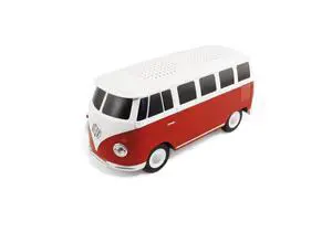 VW Collection - T1 Bus Camper Portable Bluetooth Speaker, Mini USB | Volkswagen Portable Bluetooth Speaker, Mini USB, LED Headlights, USB Charging Cable, 3.5 mm AUX, 5h Battery Life, Red VW Collection - T1 Bus Camper Portable Bluetooth Speaker, Mini USB | Volkswagen Portable Bluetooth Speaker, Mini USB, LED Headlights, USB Charging Cable, 3.5 mm AUX, 5h Battery Life, Red