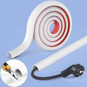 Wall Cord Hider 78 Inch Cable Hider for Walls W0.59 H0.39in White | Self Adhesive, Flexible, PVC Material, for Wall Mount TV, Cable Concealer, Wire Cover Raceway for Home & Office Wall Cord Hider 78 Inch Cable Hider for Walls W0.59 H0.39in White | Self Adhesive, Flexible, PVC Material, for Wall Mount TV, Cable Concealer, Wire Cover Raceway for Home & Office
