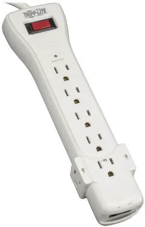 7 Outlet Surge Protector Power Strip, 12ft Long Cord, Right-Angle Plug, Fax/Modem Protection, RJ11, $50,000 Insurance (SUPER6TEL12) 7 Outlet Surge Protector Power Strip, 12ft Long Cord, Right-Angle Plug, Fax/Modem Protection, RJ11, $50,000 Insurance (SUPER6TEL12)