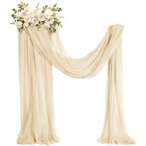 3 x 100 ft Wedding Arch Draping Fabric, Extra Long Romantic Boho Gauze Backdrop Curtains for Wedding Backgrounds Arch Ceremony Birthday Party Table Decorations(1181 x 36in,Beige) 3 x 100 ft Wedding Arch Draping Fabric, Extra Long Romantic Boho Gauze Backdrop Curtains for Wedding Backgrounds Arch Ceremony Birthday Party Table Decorations(1181 x 36in,Beige)