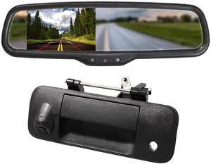 for Toyota Tundra 2007-2014 4.3" Rear View Mirror Monitor with Tailgate Handle Backup Camera Kit Parking Waterproof CCD Reverse Reversing Night Vision Car Safety Backing Auto Cameras for Toyota Tundra 2007-2014 4.3" Rear View Mirror Monitor with Tailgate Handle Backup Camera Kit Parking Waterproof CCD Reverse Reversing Night Vision Car Safety Backing Auto Cameras