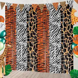 Safari Animal Party Decorations, 2 Pcs Party Animals Birthday Backdrops Tinsel Foil Curtain Streamers for Wild Jungle Animals Baby Shower Birthday Supplies Safari Animal Party Decorations, 2 Pcs Party Animals Birthday Backdrops Tinsel Foil Curtain Streamers for Wild Jungle Animals Baby Shower Birthday Supplies