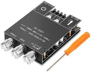 ZK-1002T Bluetooth Audio Amplifier Board,100W×2Power Amplifier,DC12-24V Bluetooth Audio Power Amplifier Board, Board with Treble and Bass Control,Supports AUX/Bluetooth ZK-1002T Bluetooth Audio Amplifier Board,100W×2Power Amplifier,DC12-24V Bluetooth Audio Power Amplifier Board, Board with Treble and Bass Control,Supports AUX/Bluetooth