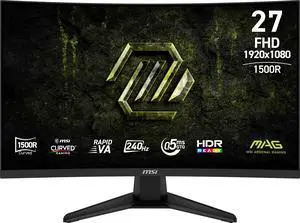 MAG 275CF X24 27-inch 1920 x 1080 (FHD) Gaming Monitor, 240Hz, AMD FreeSync Premium, HDR Ready, HDMI, VGA Port, VESA, Tilt, 0.5ms, Black MAG 275CF X24 27-inch 1920 x 1080 (FHD) Gaming Monitor, 240Hz, AMD FreeSync Premium, HDR Ready, HDMI, VGA Port, VESA, Tilt, 0.5ms, Black