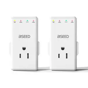 4-Outlet Surge Protector with 350° Rotatable Plug - Voltage Protector for Refrigerator,TV, PC and Home Appliance, Light Indicators, Overload Protection, Space-Saving, 15A, 120V, White, 2 Pack 4-Outlet Surge Protector with 350° Rotatable Plug - Voltage Protector for Refrigerator,TV, PC and Home Appliance, Light Indicators, Overload Protection, Space-Saving, 15A, 120V, White, 2 Pack