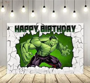 Green Superhero Backdrop for Birthday Party Supplies 5x3ft Brick Wall Photo Background for Hulk Theme Party Cake Table Decorations Baby Shower Banner Green Superhero Backdrop for Birthday Party Supplies 5x3ft Brick Wall Photo Background for Hulk Theme Party Cake Table Decorations Baby Shower Banner
