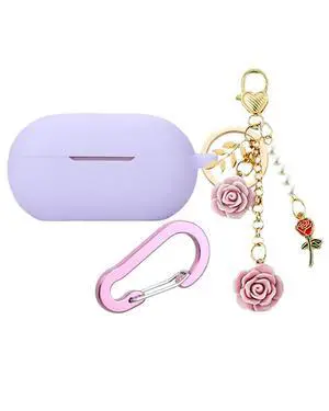 Case for Beats Solo Buds Case Cover with Flower Keychain, Cute Soft Silicone Shockproof Protective Skin Cases for Beats Solo Buds Wireless Earbuds with Carabiner for Women Girl (Purple) Case for Beats Solo Buds Case Cover with Flower Keychain, Cute Soft Silicone Shockproof Protective Skin Cases for Beats Solo Buds Wireless Earbuds with Carabiner for Women Girl (Purple)
