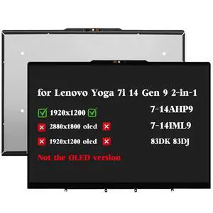 Replacement for Lenovo Yoga 7i 14" Gen 9 2-in-1 7-14AHP9 7-14IML9 2024 83DK 83DJ 83DK000AUS 83DK000BUS 83DJ0001US 83DK000FUS 1920x1200 WUXGA LCD Touch Screen Display Assembly Non-OLED Screen Replacement for Lenovo Yoga 7i 14" Gen 9 2-in-1 7-14AHP9 7-14IML9 2024 83DK 83DJ 83DK000AUS 83DK000BUS 83DJ0001US 83DK000FUS 1920x1200 WUXGA LCD Touch Screen Display Assembly Non-OLED Screen