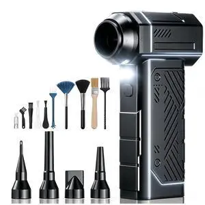 Compressed Air Duster, 350g High-Thrust Air Blower for PC Cleaning | Deep Cleaning,Rechargeable,4-Speed Adjustable,LED Light,110K RPM,Hurricane-Force,for Computer Keyboard, House, Outdoor, Car Compressed Air Duster, 350g High-Thrust Air Blower for PC Cleaning | Deep Cleaning,Rechargeable,4-Speed Adjustable,LED Light,110K RPM,Hurricane-Force,for Computer Keyboard, House, Outdoor, Car