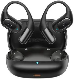 Open-Ear Headphones, True Wireless Headphones Bluetooth 5.4 Light Earbuds, Ultra Comfort Earhooks, 35H Playtimes, Clear Calls, Air Conduction Stereo Sound with 15mm Drivers for Workouts (Black) Open-Ear Headphones, True Wireless Headphones Bluetooth 5.4 Light Earbuds, Ultra Comfort Earhooks, 35H Playtimes, Clear Calls, Air Conduction Stereo Sound with 15mm Drivers for Workouts (Black)