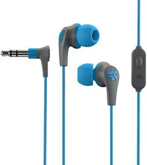 JBuds Pro Signature Earbuds, Titanium 10mm Drivers, Music Controls, Universal Mic, Custom Fit with Cush Fins, Blue Sky JBuds Pro Signature Earbuds, Titanium 10mm Drivers, Music Controls, Universal Mic, Custom Fit with Cush Fins, Blue Sky