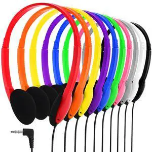 30 Pcs Headphones Earphones Bulk Multi Color Over Ear Headset with 3.5mm Plug Cord Earphones Adjustable Headphones for Students in Classroom Libraries Kids Teen and Adults, 10 Colors 30 Pcs Headphones Earphones Bulk Multi Color Over Ear Headset with 3.5mm Plug Cord Earphones Adjustable Headphones for Students in Classroom Libraries Kids Teen and Adults, 10 Colors