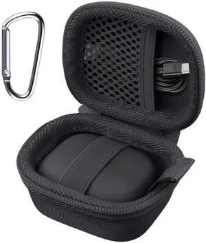 Hard Case for Beats Powerbeats Fit with Carabiner Clip, Black | Travel Storage, Space For Earbuds And Accessories, Soft Lining, Protective Exterior Hard Case for Beats Powerbeats Fit with Carabiner Clip, Black | Travel Storage, Space For Earbuds And Accessories, Soft Lining, Protective Exterior