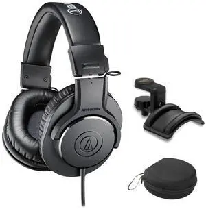 ATH-M20x Closed-Back Monitor Headphones Bundle with Auray Headphones Holder and Headphone Case ATH-M20x Closed-Back Monitor Headphones Bundle with Auray Headphones Holder and Headphone Case