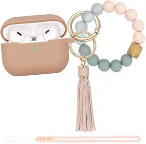 Compatible with Airpods Pro 2nd Generation Case Cover 2022, Soft Silicone Protective Cover with Bracelet Keychain for Apple Airpods Pro 2 Case for Women (Milk Tea) Compatible with Airpods Pro 2nd Generation Case Cover 2022, Soft Silicone Protective Cover with Bracelet Keychain for Apple Airpods Pro 2 Case for Women (Milk Tea)