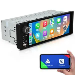 6.36-Inch Single Din Touchscreen Car Stereo - Linux System Single Din Wired/Wireless Carplay Android Auto,1080P HD GPS Navigation Handsfree Calling, SWC/FM/BT 6.36-Inch Single Din Touchscreen Car Stereo - Linux System Single Din Wired/Wireless Carplay Android Auto,1080P HD GPS Navigation Handsfree Calling, SWC/FM/BT