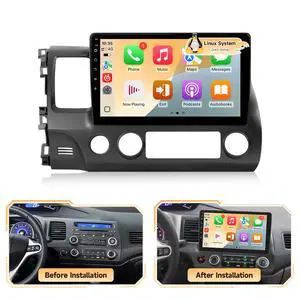 Linux Car Radio for Honda Civic 2006 2007 2008 2009 2010 2011 Fast Boot | Wireless CarPlay and Android Auto, 10.1'' Touch Screen for Honda Civic Bluetooth FM Backup Camera SWC 1280P Linux Car Radio for Honda Civic 2006 2007 2008 2009 2010 2011 Fast Boot | Wireless CarPlay and Android Auto, 10.1'' Touch Screen for Honda Civic Bluetooth FM Backup Camera SWC 1280P