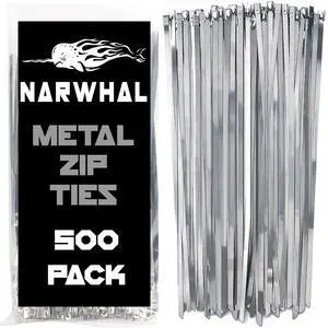 Metal Zip Ties (Bulk 500 Pack - Industrial Grade) Heavy Duty 198 lb Tensile Strength - Self Locking - Perfect for Exhaust Wrap, Automotive Repair, and More! Metal Zip Ties (Bulk 500 Pack - Industrial Grade) Heavy Duty 198 lb Tensile Strength - Self Locking - Perfect for Exhaust Wrap, Automotive Repair, and More!