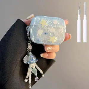 Compatible with AirPods 4 Case Protective Cute Shell Starfish Cover with Cleaner Kit Jellyfish Keychain for Girls Women for Airpods 4th Generation-Blue Compatible with AirPods 4 Case Protective Cute Shell Starfish Cover with Cleaner Kit Jellyfish Keychain for Girls Women for Airpods 4th Generation-Blue